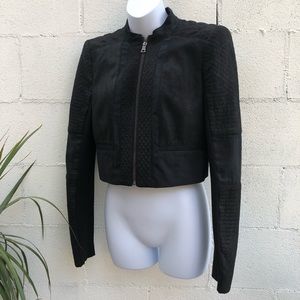Black BCBGMaxazria 2 toned biker Jacket small